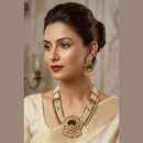 FS Collection Classic Pota Stone And Beads Long Necklace Set