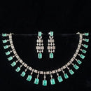 FS Collection Premium American Diamond Statement Necklace Set