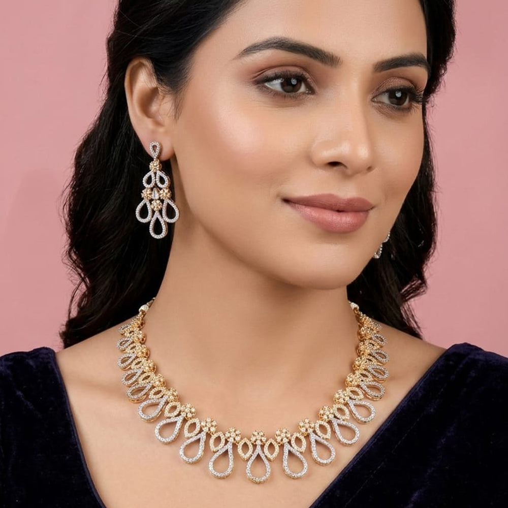 FS Collection Royal Look Austrian Stone Necklace Set 