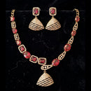FS Collection Premium American Diamond Statement Necklace Set