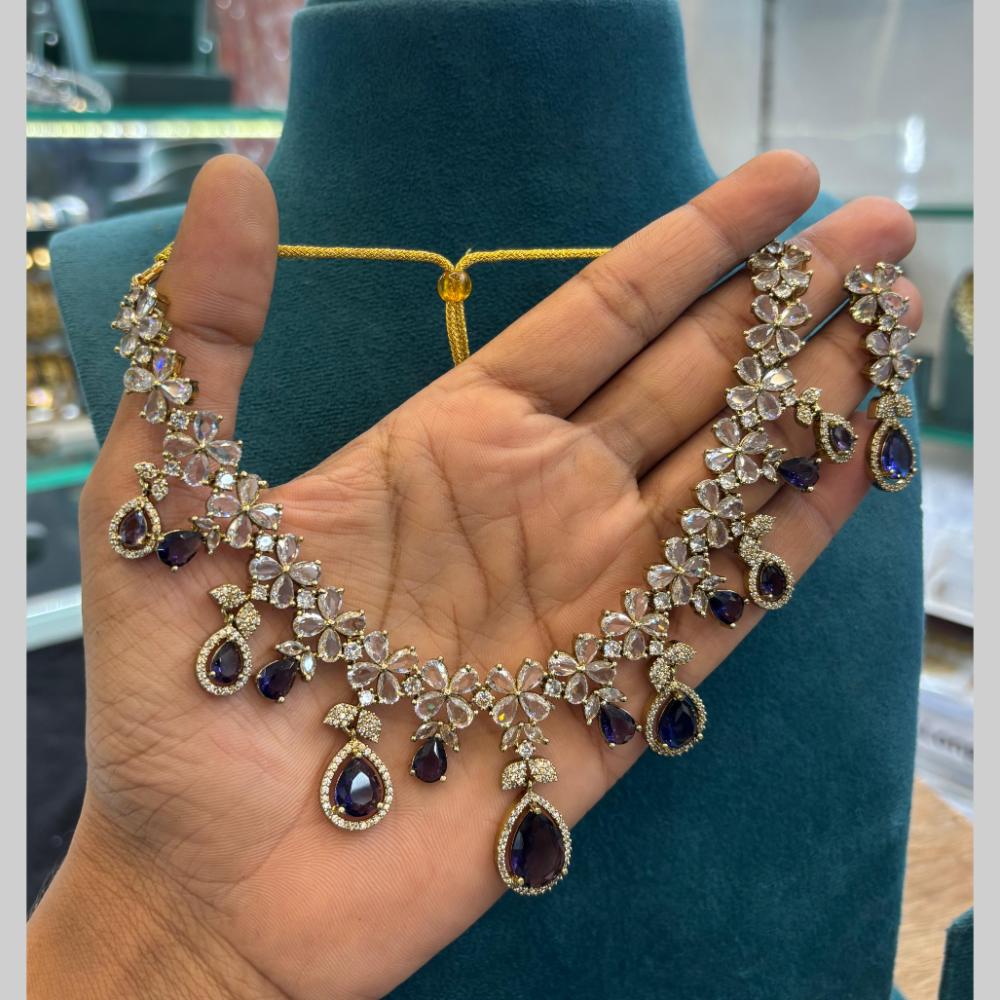 FS Collection Premium Austrian Stone And Crystal Stone Necklace Set