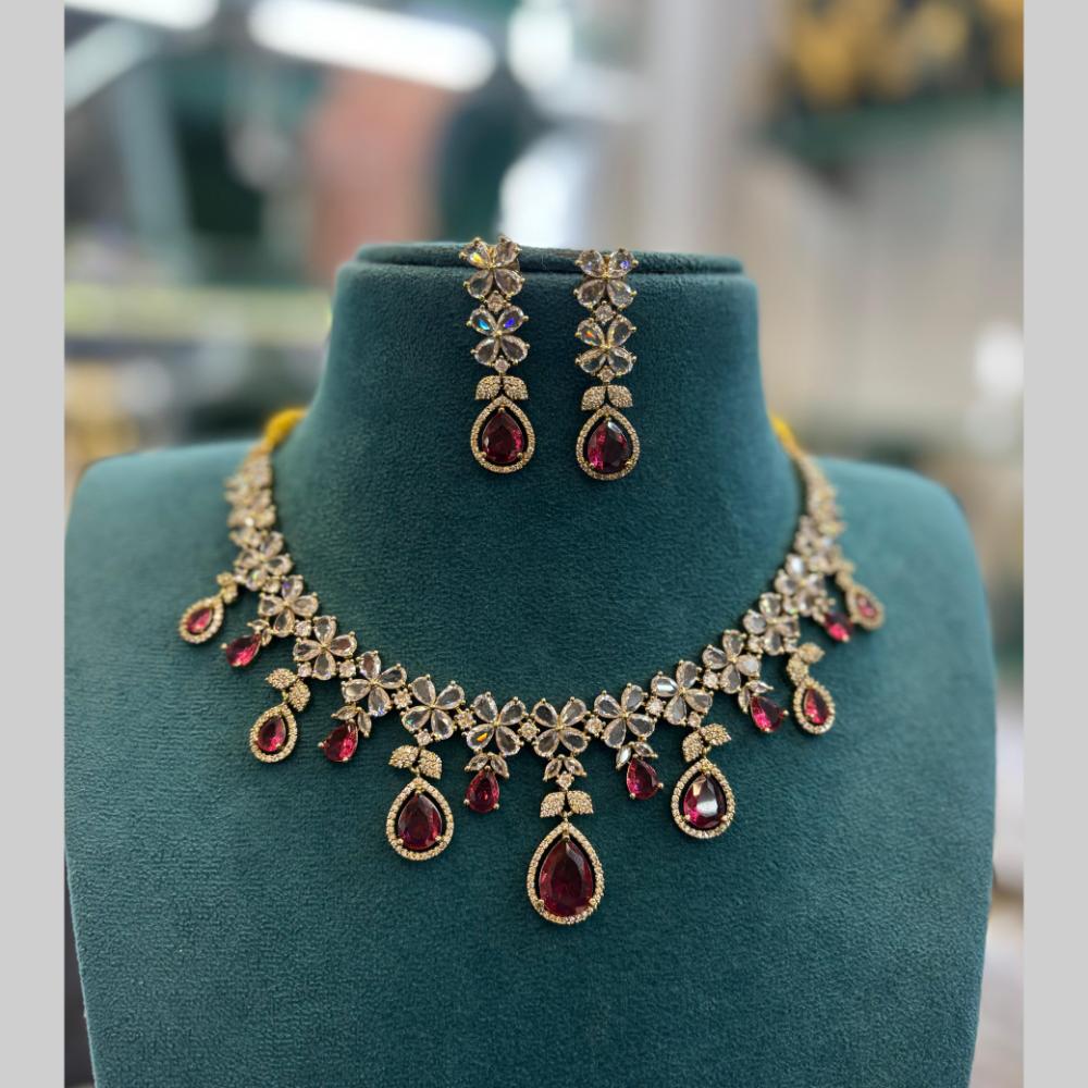 FS Collection Premium Austrian Stone And Crystal Stone Necklace Set
