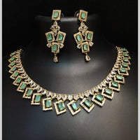 FS Collection Premium American Diamond Statement Necklace Set