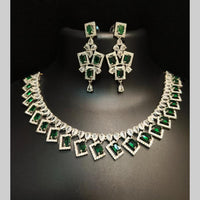 FS Collection Premium American Diamond Statement Necklace Set