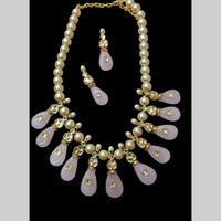 FS Collection Luxury Kundan Stone And Beads Necklace Set