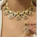 FS Collection Traditional Pota Stone And Pearl Necklace Set
