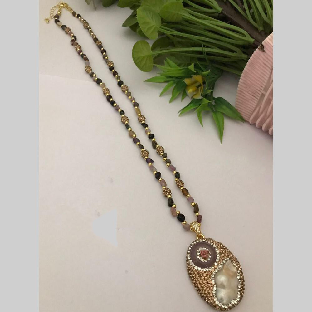 FS Collection Designer Pota Stone And Beaded Long Necklace 