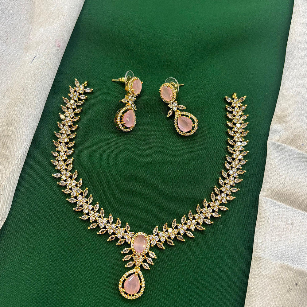 FS Collection Glamorous Crystal Stone Necklace Set