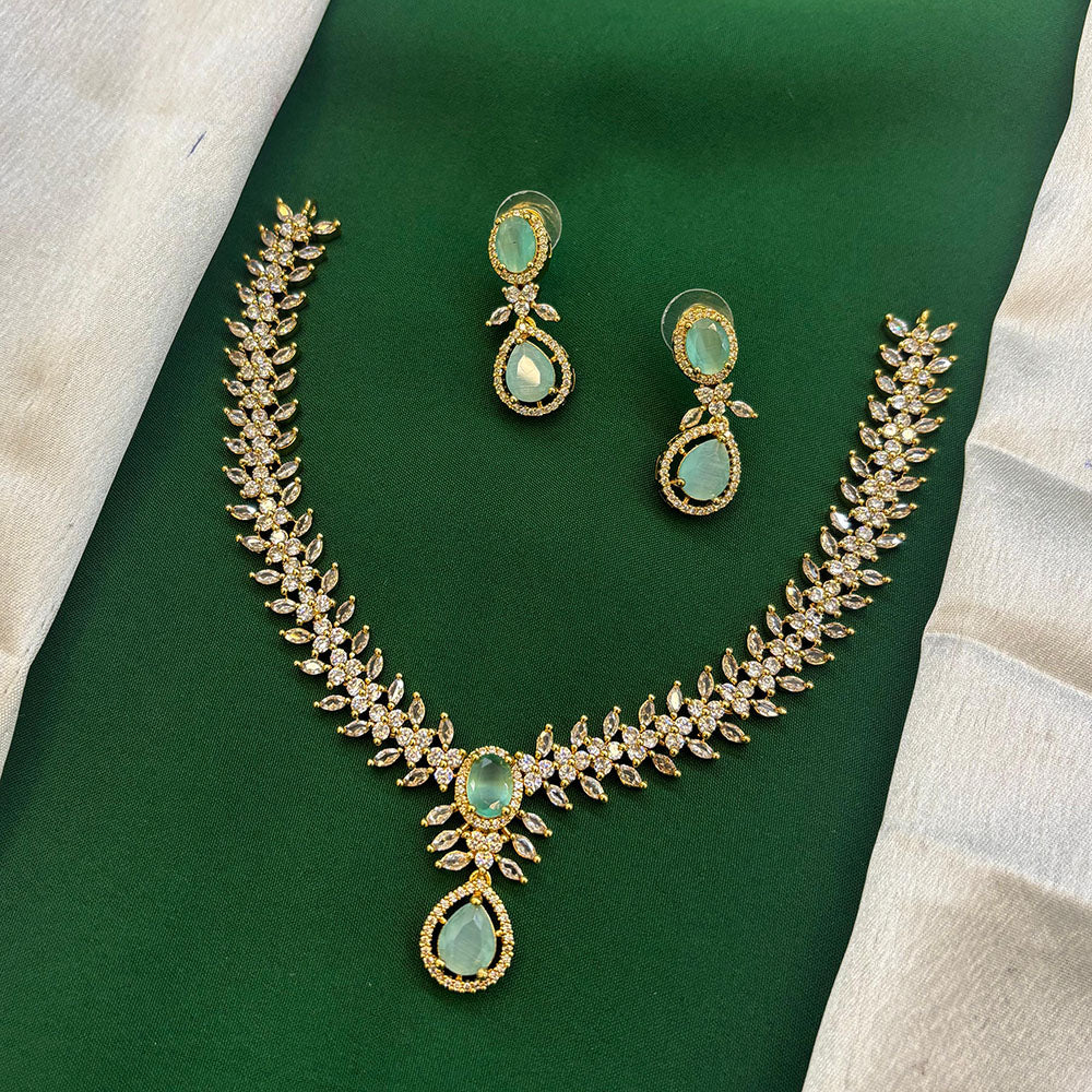 FS Collection Glamorous Crystal Stone Necklace Set