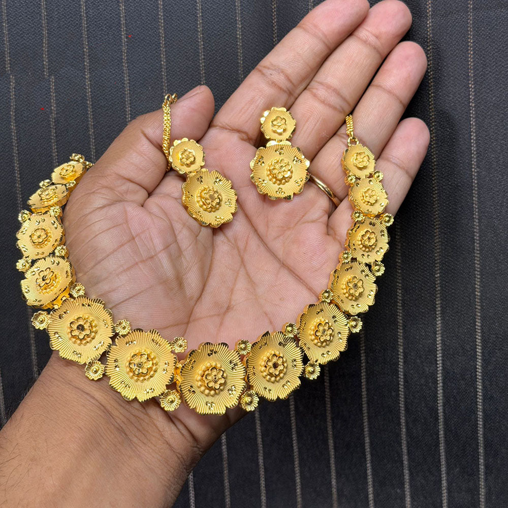 FS Collection Glamorous Floral Design Necklace Set