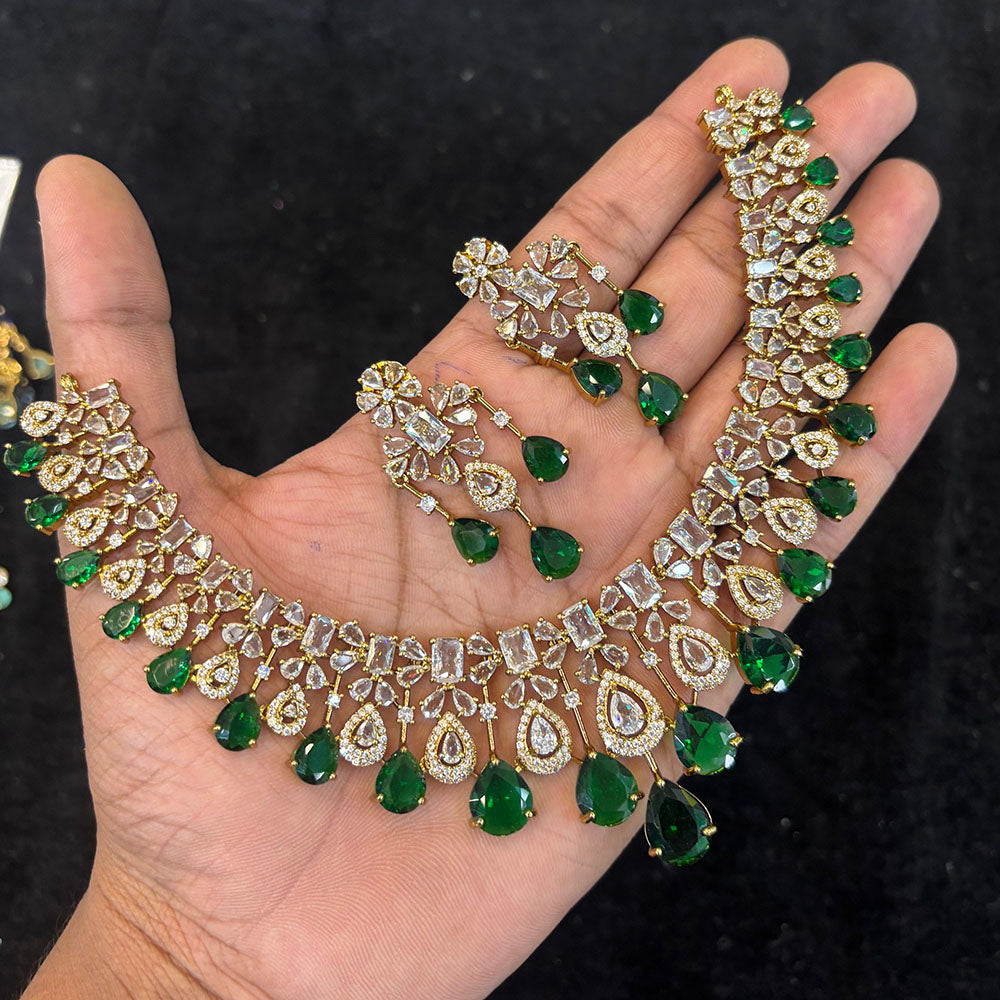 FS Collection Sparkling American Diamond Designer Necklace Set