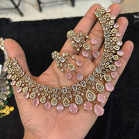 FS Collection Sparkling American Diamond Designer Necklace Set