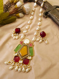 FS Collection Glamorous Pota Stone And Beads Necklace Set