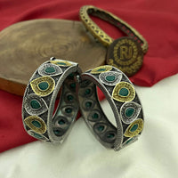 FS Collection Premium 2 Tone Plated Openable Bracelet Style Bangles