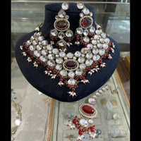 FS Collection Glamorous Pota Stone Beads And Pearl Necklace Set