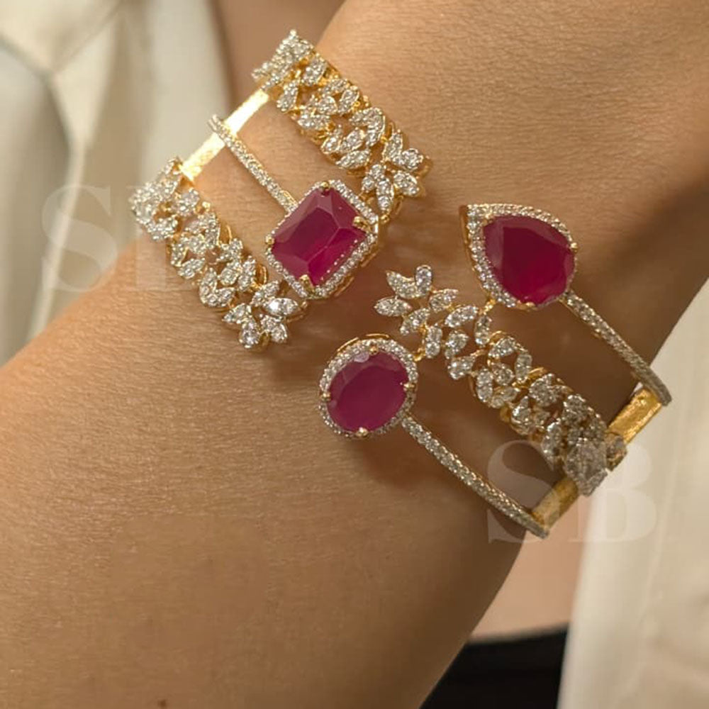 FS Collection Designer American Diamond Openable Kada Bracelet