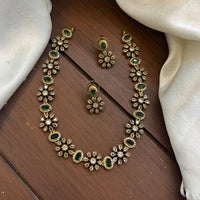 FS Collection Glamorous Crystal Stone Necklace Set
