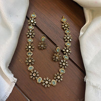 FS Collection Glamorous Crystal Stone Necklace Set