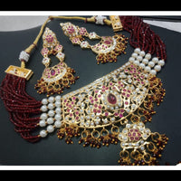 FS Collection Glamorous Pota Stone Pearl And Beads Necklace Set
