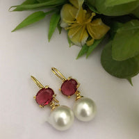 FS Collection Crystal Stone Designer Hook Earrings