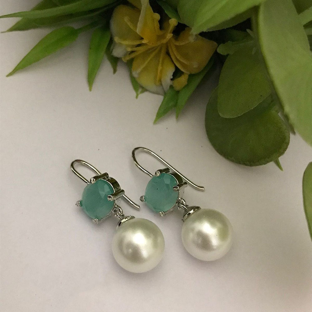 FS Collection Crystal Stone Designer Hook Earrings