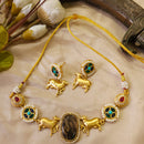 FS Collection Glamorous Pota Stone And Pearl Necklace Set
