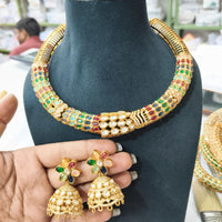 FS Collection Glamorous Pota Stone Choker Necklace Set