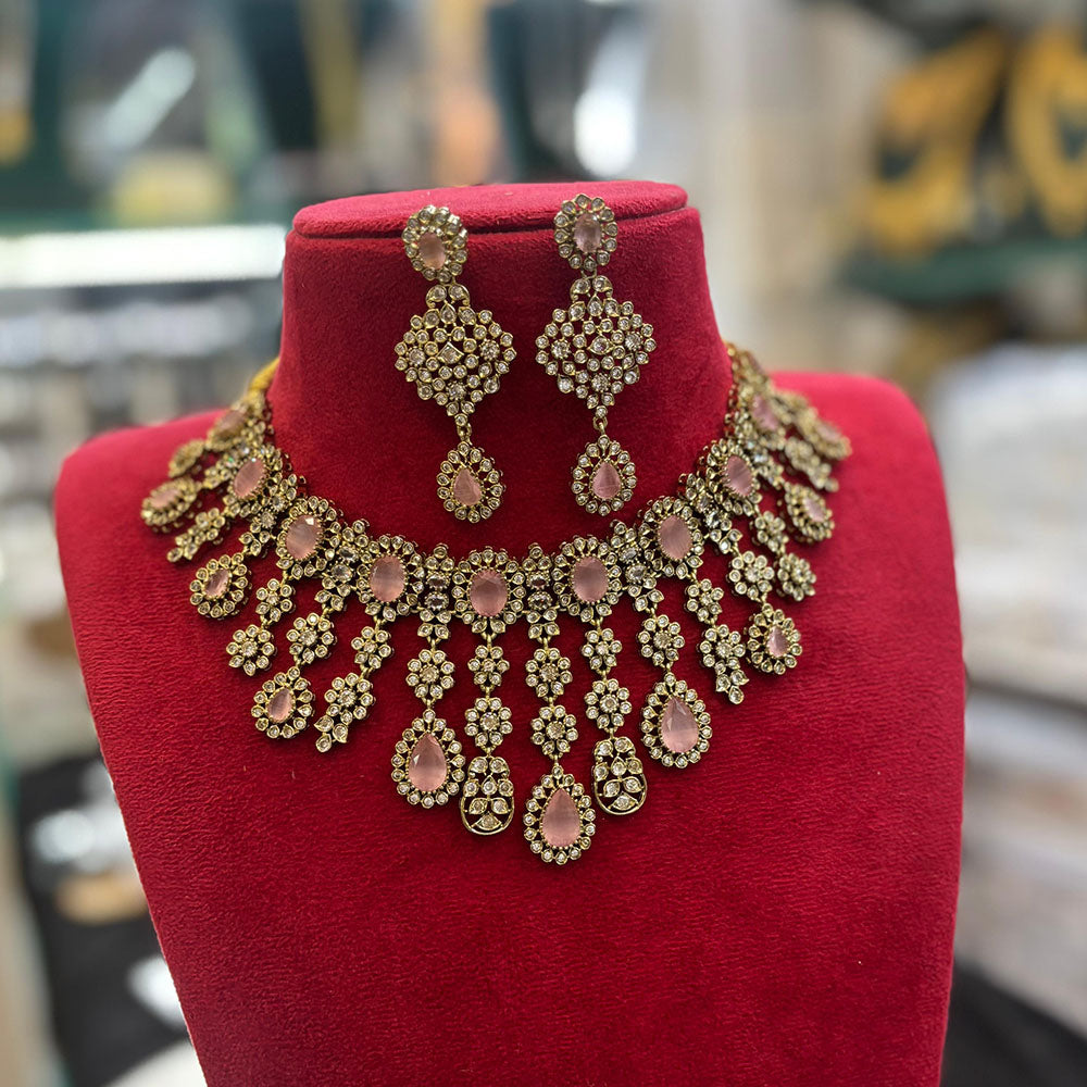 FS Collection Glamorous Austrian Stone Choker Necklace Set