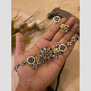 FS Collection Classic 2 Tone Plated Pota Stone Choker Necklace Set