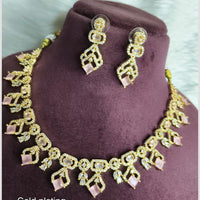 FS Collection Premium Gold Plated Austrian Stone And Crystal Stone Necklace Set