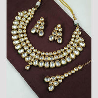 FS Collection Royal Polki Kundan Stone Necklace Set