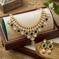 FS Collection Premium Kundan Stone  Necklace Set for Women