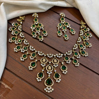 FS Collection Gold Plated AD Stone Necklace Set