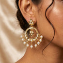 FS Collection Pota Stone And Pearl Designer Dangler Earrings