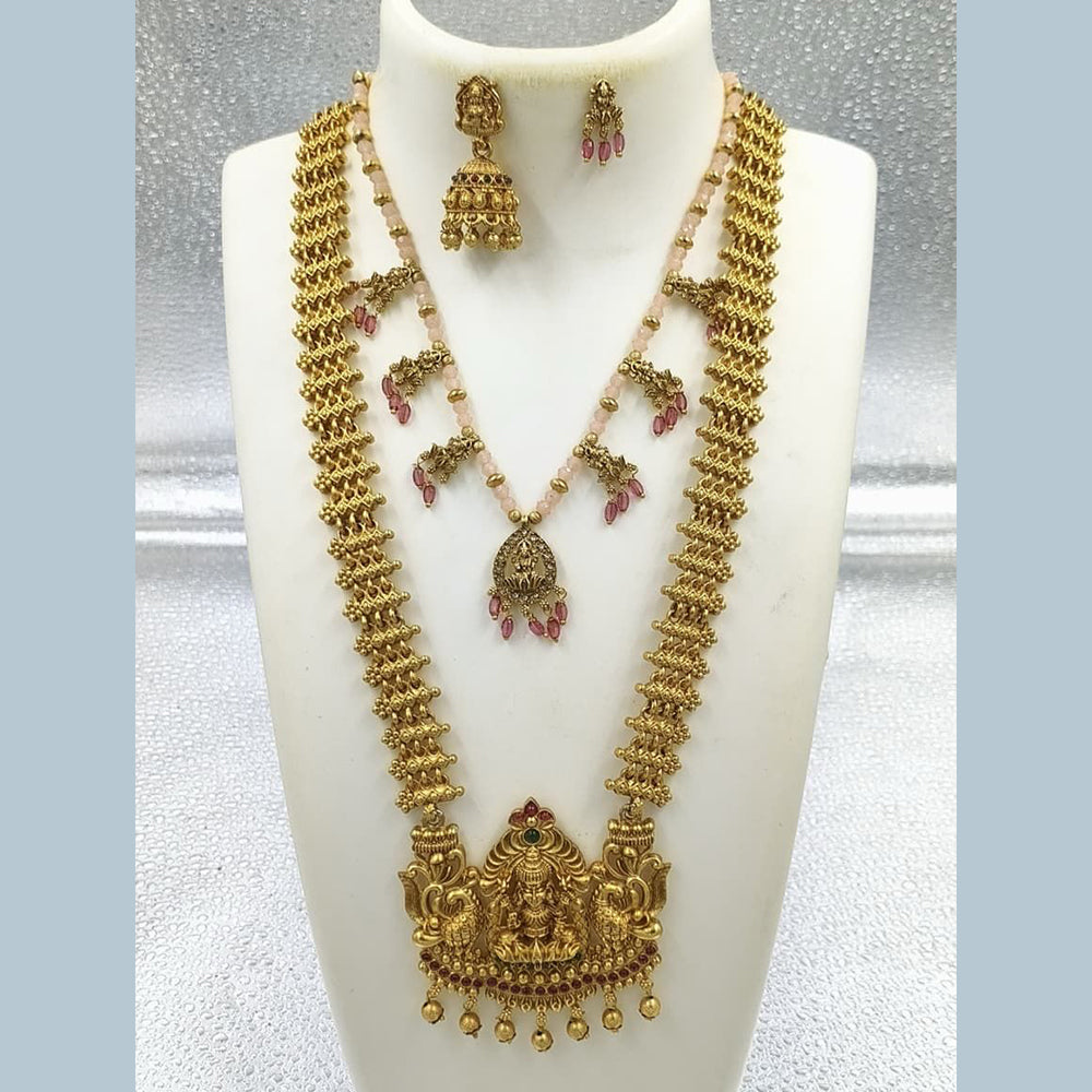 FS Collection Grand Pota Stone Temple Double Strand Necklace Set