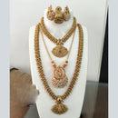 FS Collection Grand Pota Stone Temple Double Strand Necklace Set