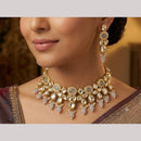 FS Collection Luxury Kundan Stone And Beads Choker Necklace Set