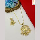 FS Collection Ethnic Gold Plated Pearl Chain Pendant Set