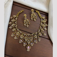 FS Collection Sparkling American Diamond Jewellery Set for Women