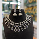 FS Collection Sparkling American Diamond Jewellery Set for Women