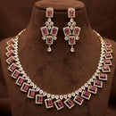 FS Collection Sparkling American Diamond Jewellery Set for Women