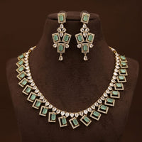 FS Collection Sparkling American Diamond Jewellery Set for Women