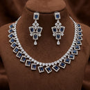 FS Collection Sparkling American Diamond Jewellery Set for Women