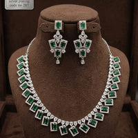 FS Collection Sparkling American Diamond Jewellery Set for Women