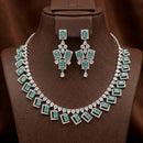 FS Collection Sparkling American Diamond Jewellery Set for Women