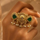FS Collection Designer Pota Stone And Pearl Statement Ring for Women