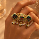 FS Collection Designer Pota Stone And Pearl Statement Ring for Women