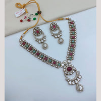 FS Collection Traditional Pota Stone Necklace Set for Women & Girls