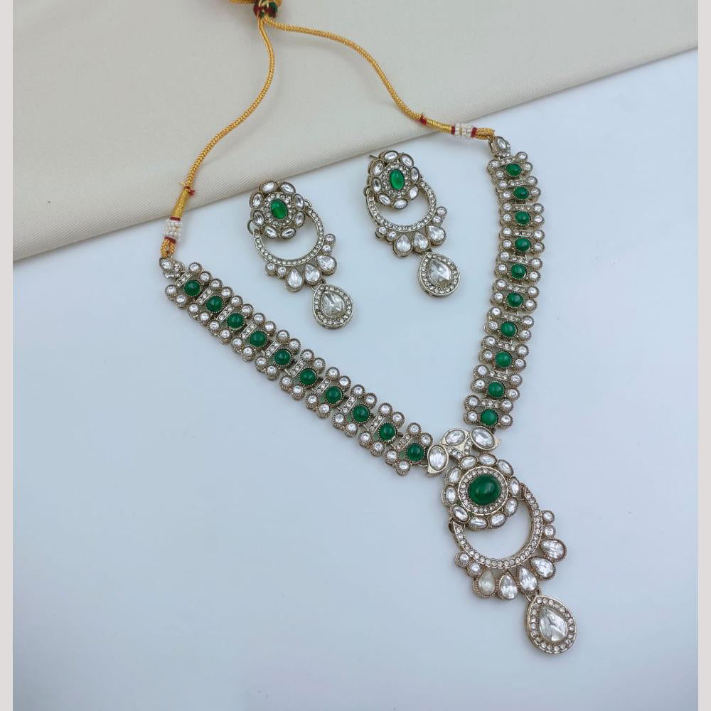 FS Collection Traditional Pota Stone Necklace Set for Women & Girls