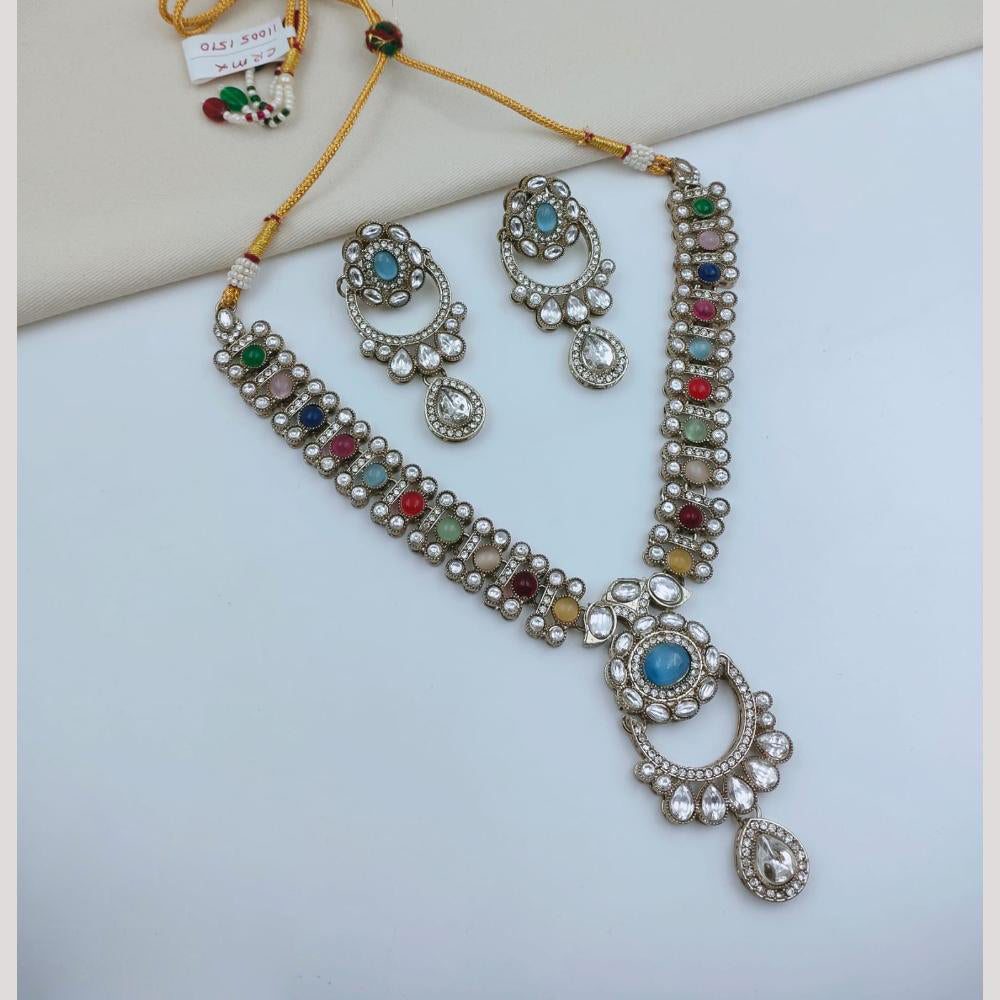 FS Collection Traditional Pota Stone Necklace Set for Women & Girls